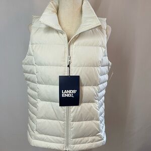 Lands' End Women's Cream Quilted Vest